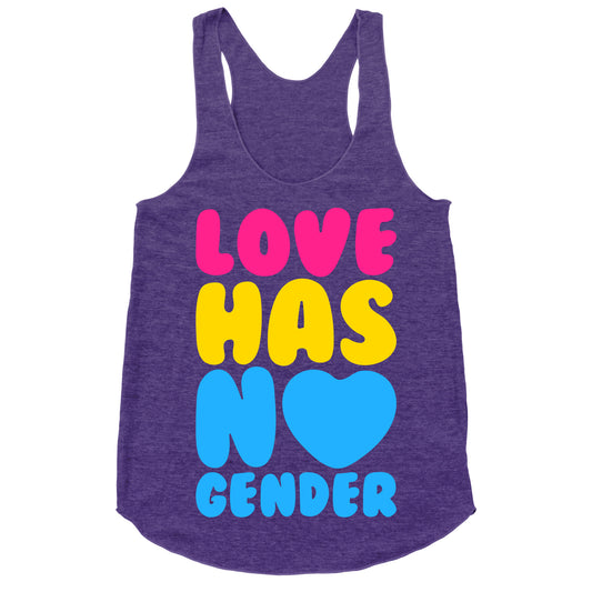Love Has No Gender White Print Racerback Tank