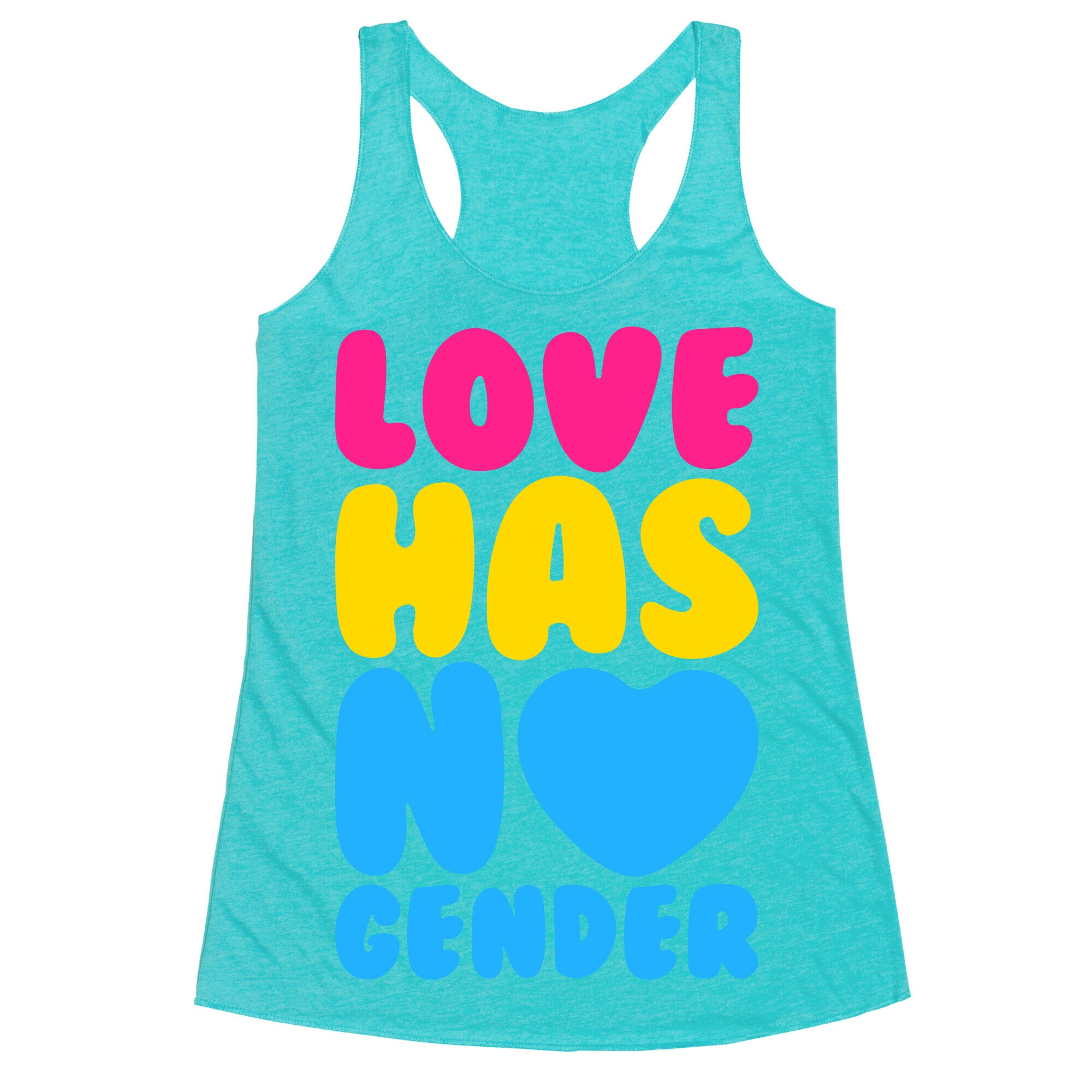 Love Has No Gender White Print Racerback Tank