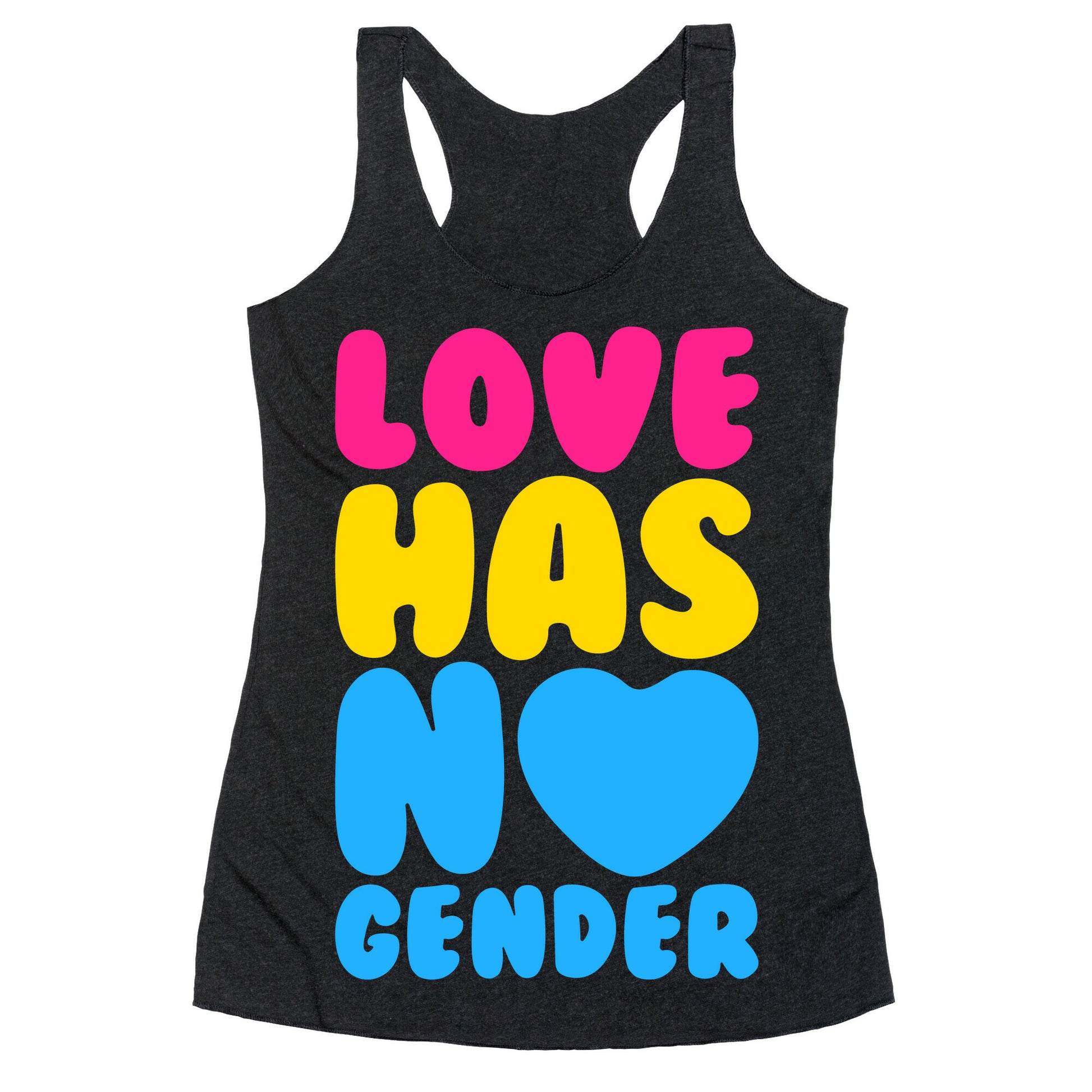 Love Has No Gender White Print Racerback Tank