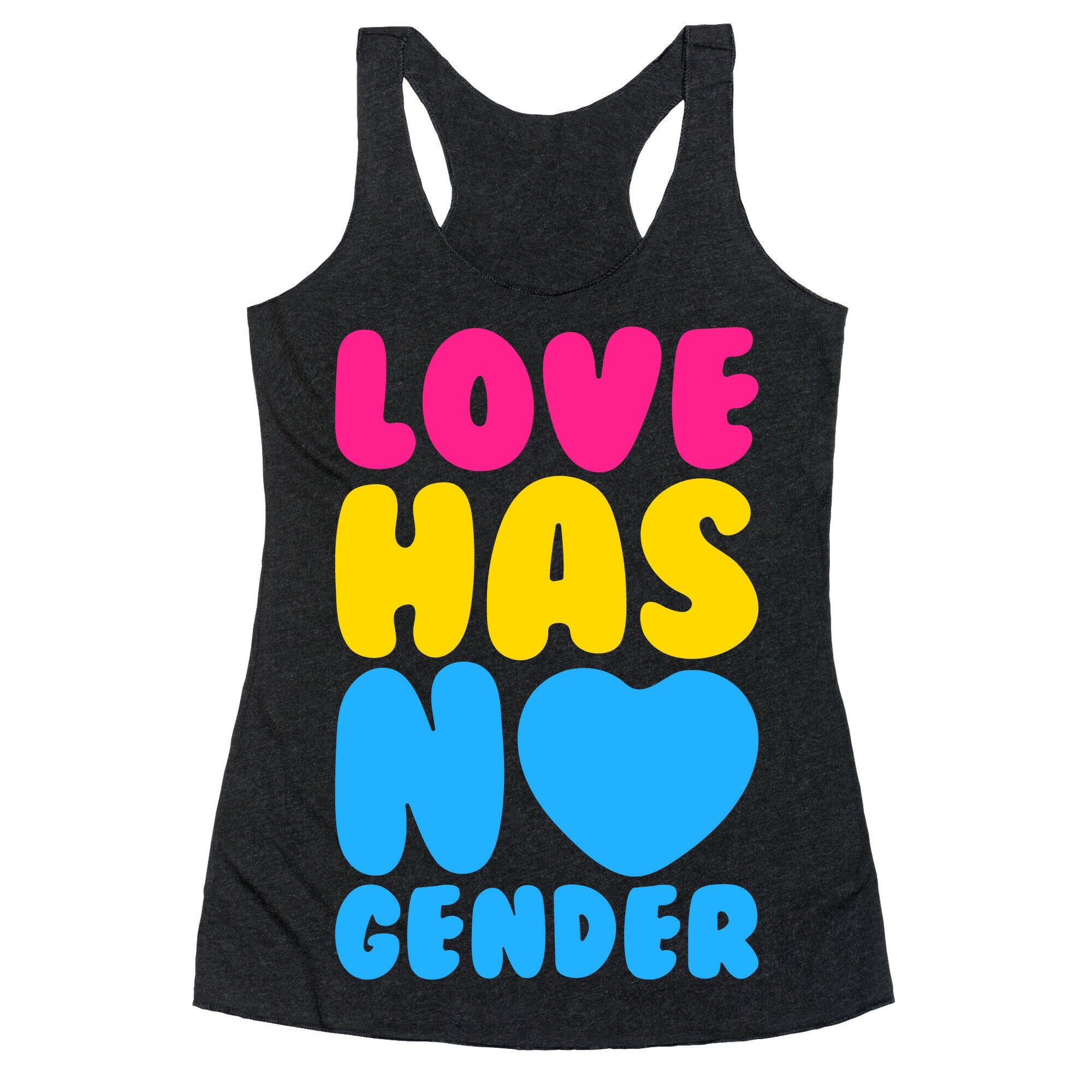 Love Has No Gender White Print Racerback Tank