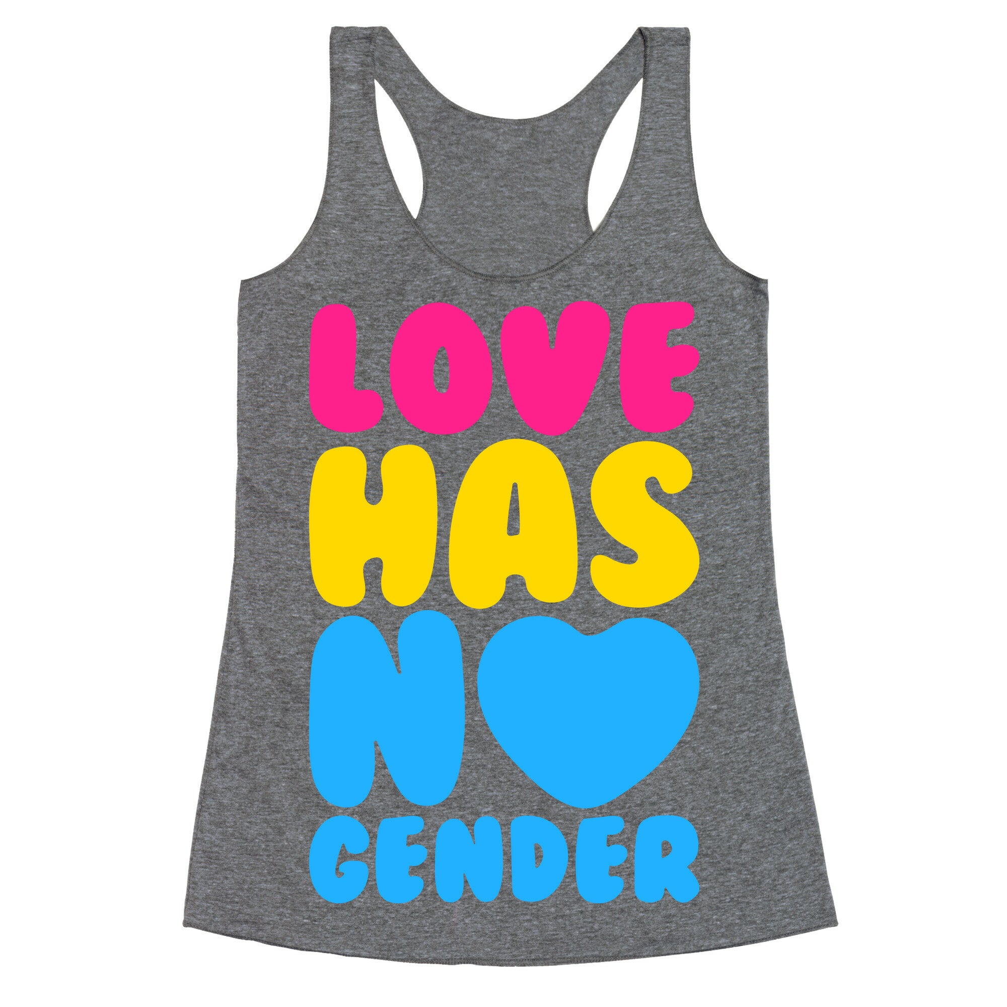 Love Has No Gender White Print Racerback Tank