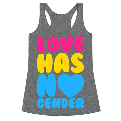 Love Has No Gender White Print Racerback Tank