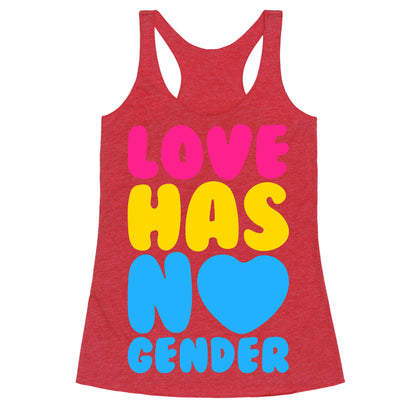 Love Has No Gender White Print Racerback Tank