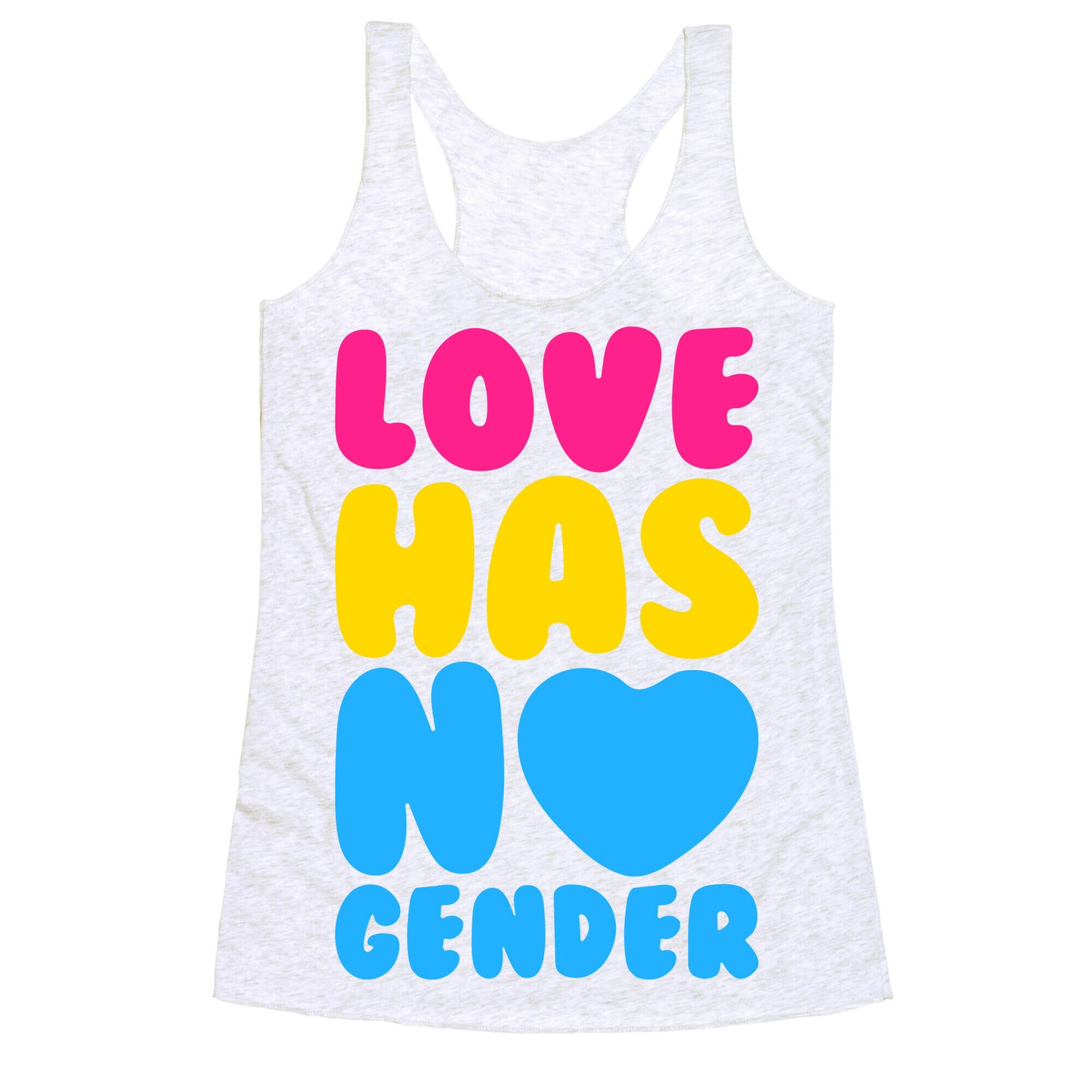 Love Has No Gender White Print Racerback Tank