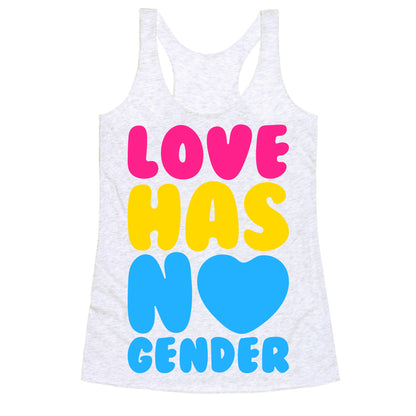 Love Has No Gender White Print Racerback Tank