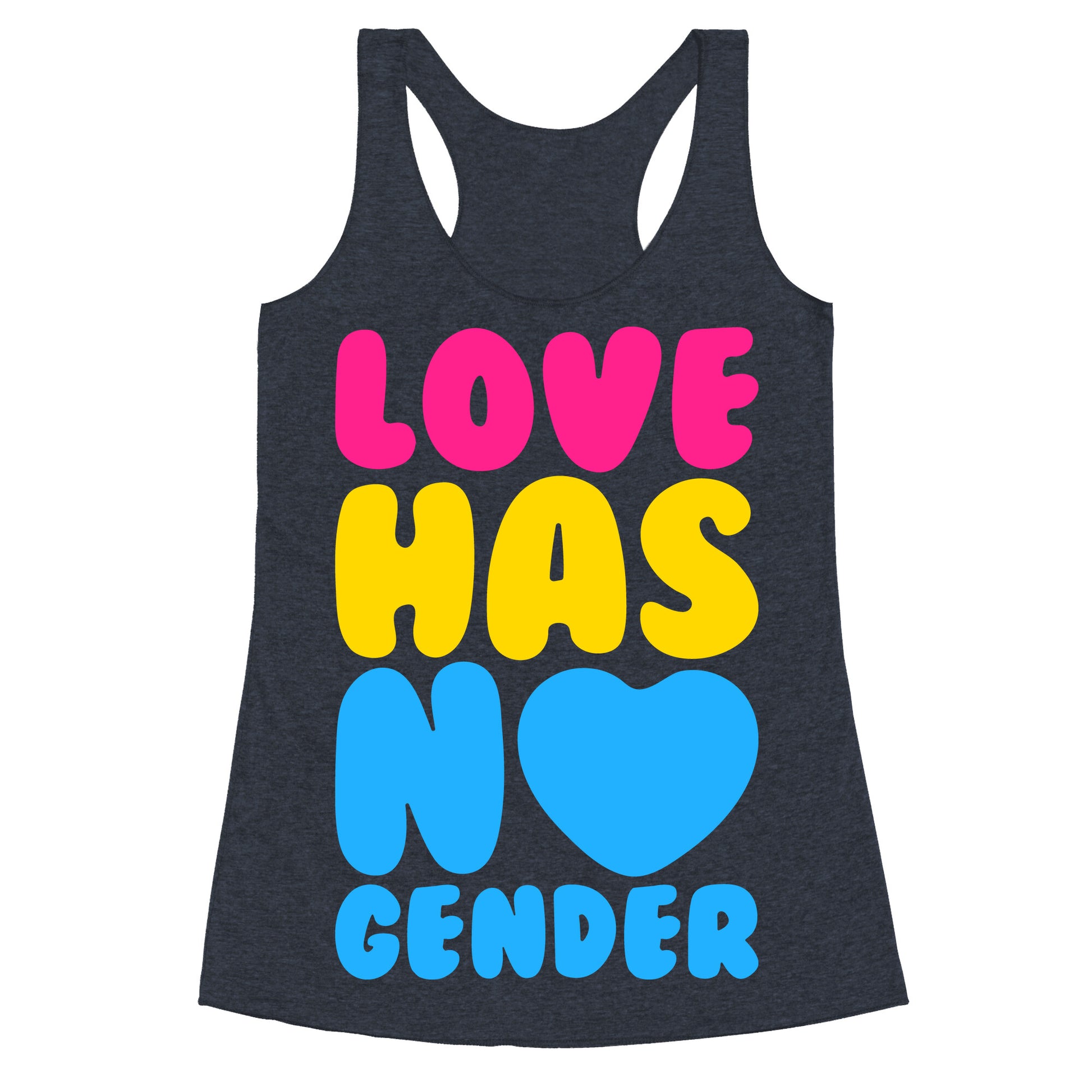 Love Has No Gender White Print Racerback Tank