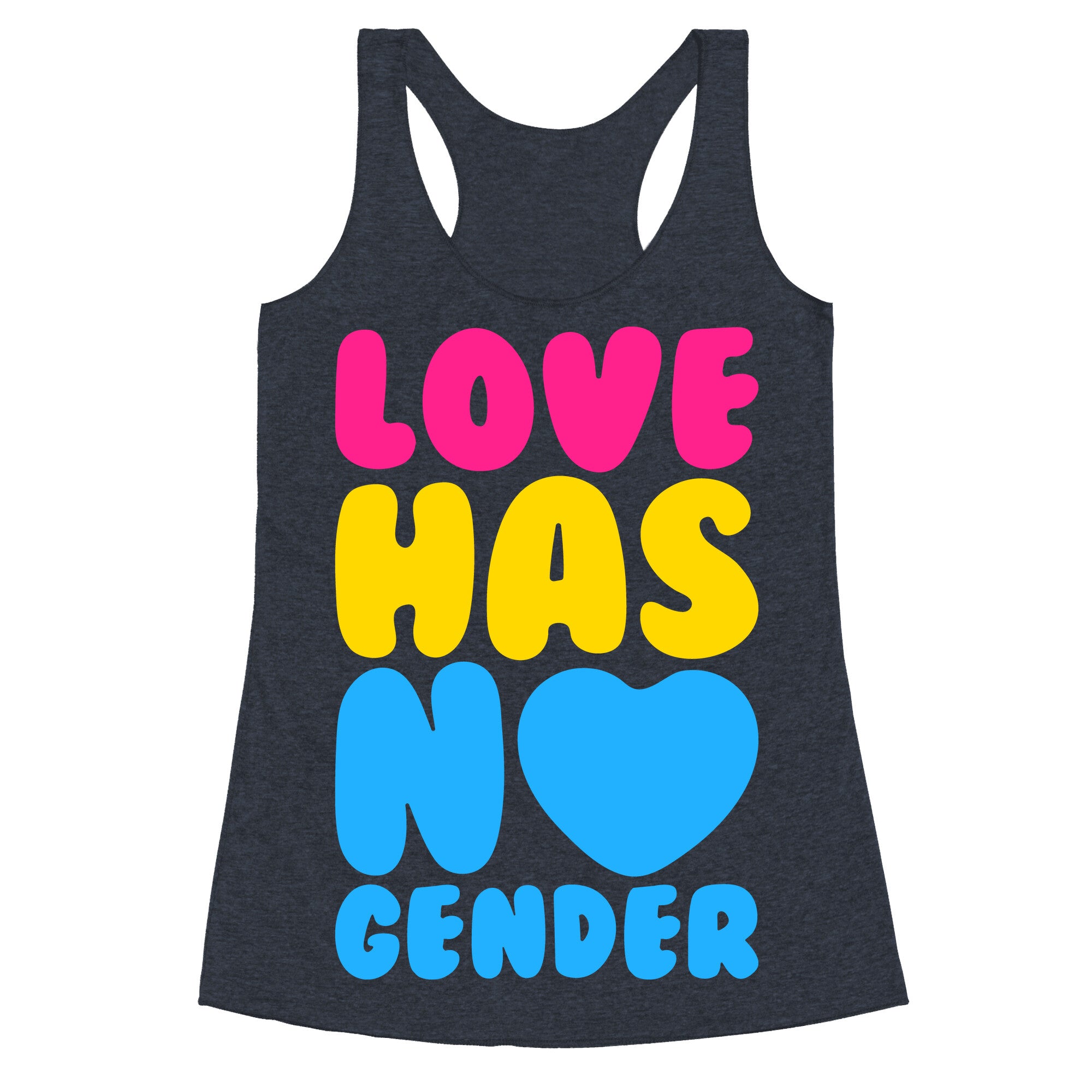 Love Has No Gender White Print Racerback Tank