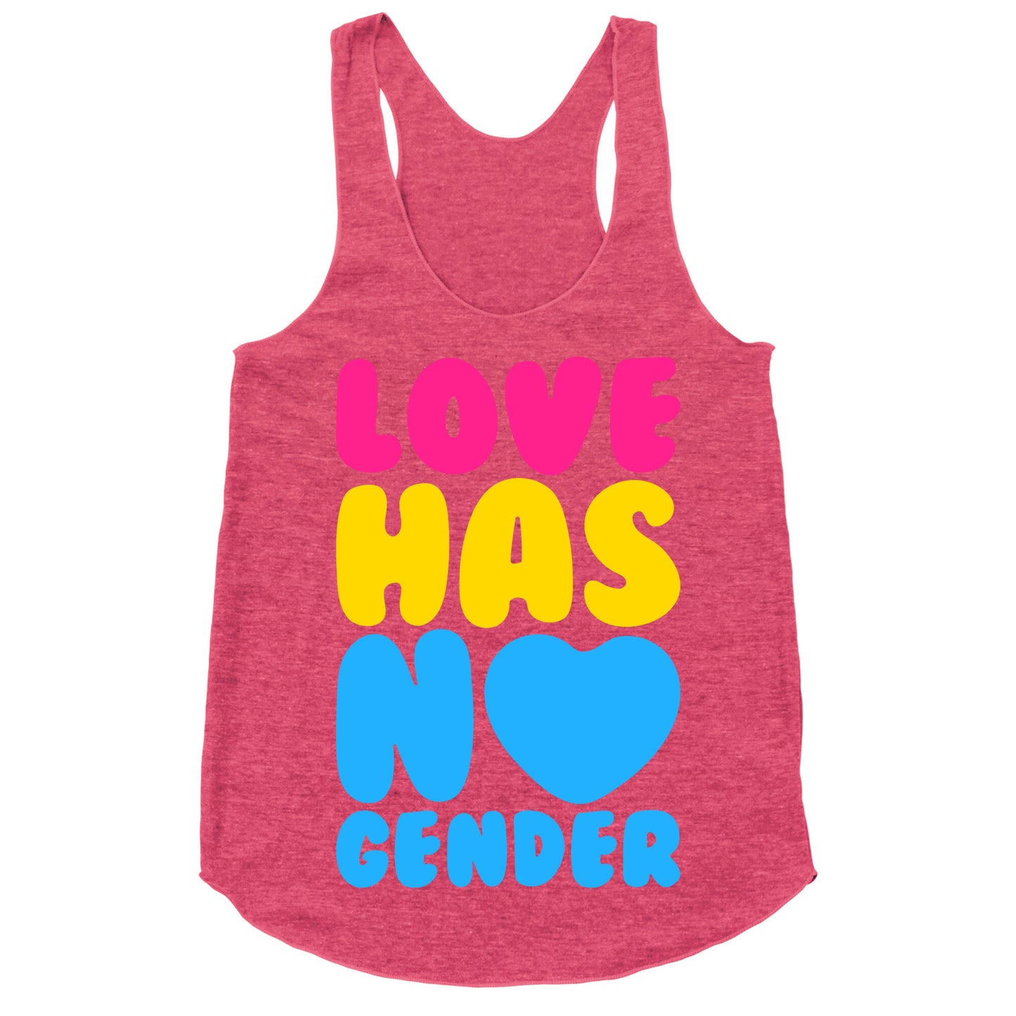 Love Has No Gender White Print Racerback Tank