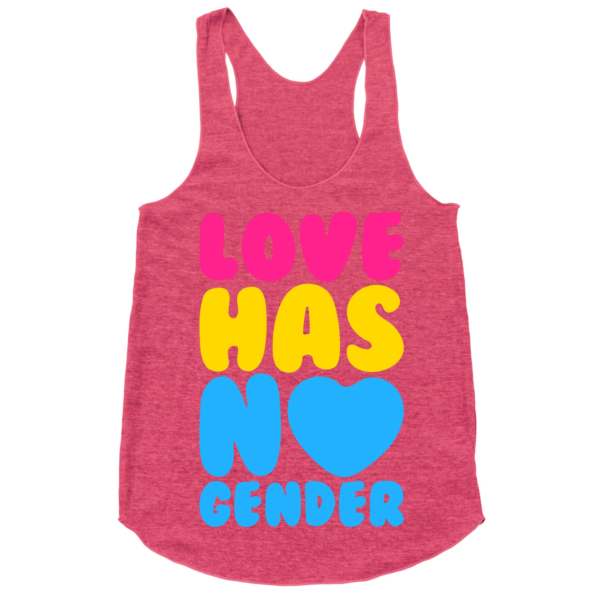 Love Has No Gender White Print Racerback Tank