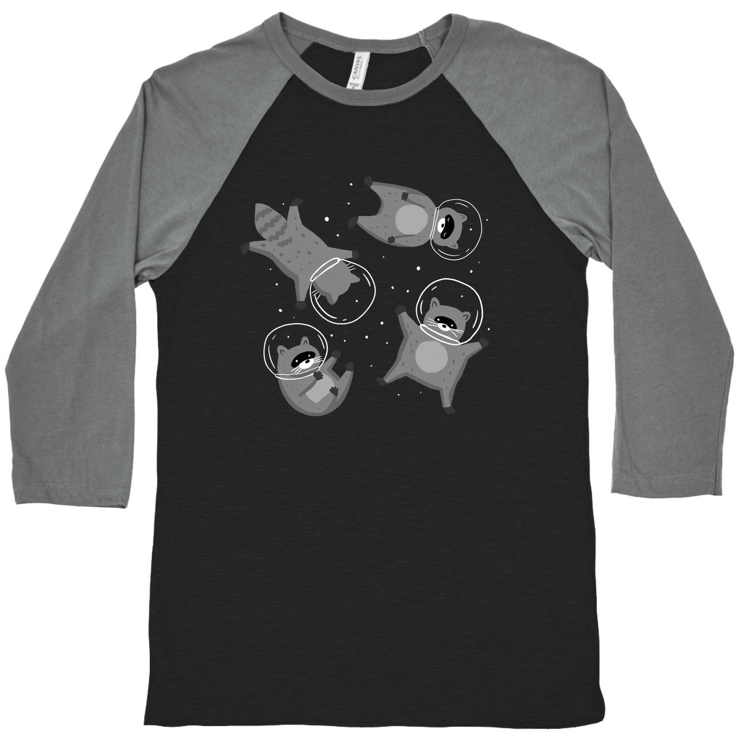Raccoons In Space Baseball Tee