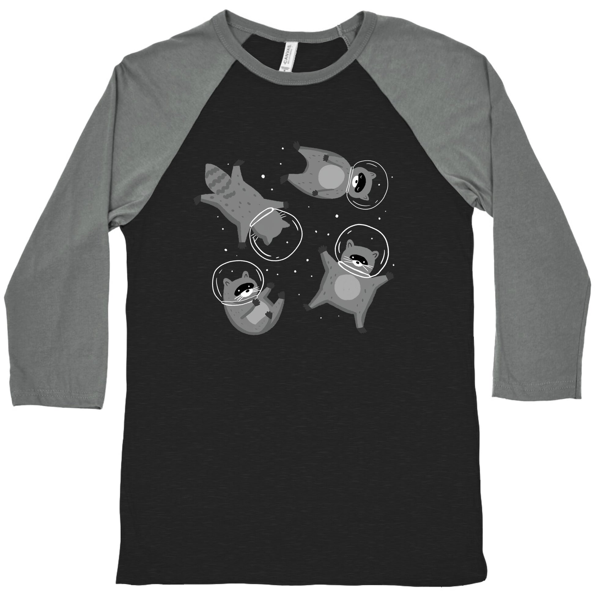 Raccoons In Space Baseball Tee
