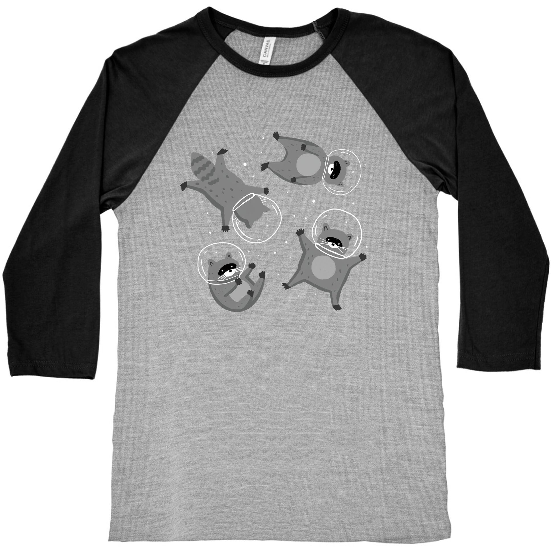Raccoons In Space Baseball Tee