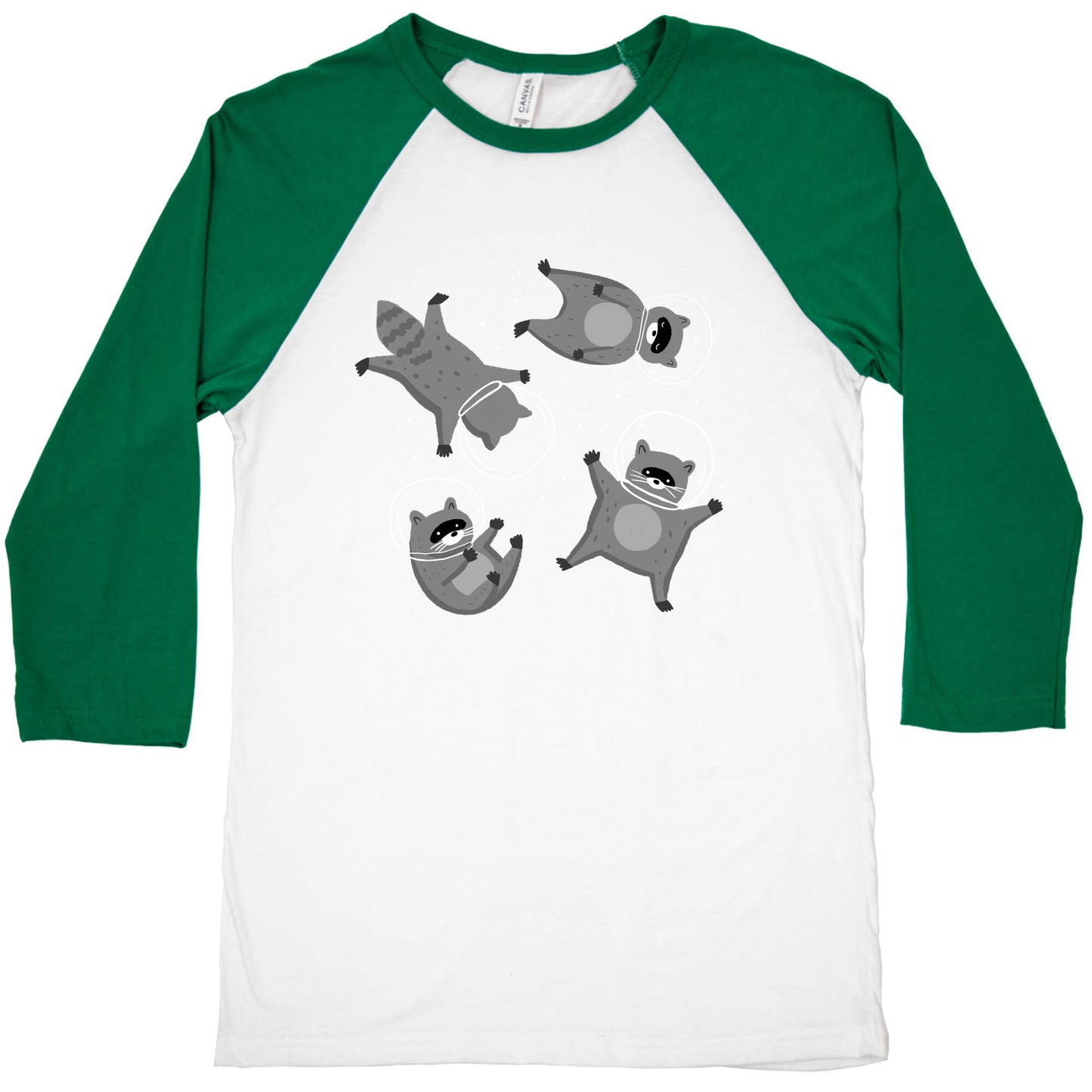 Raccoons In Space Baseball Tee