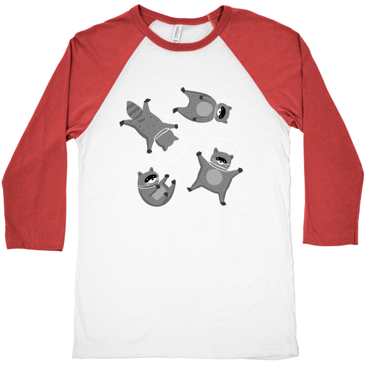Raccoons In Space Baseball Tee