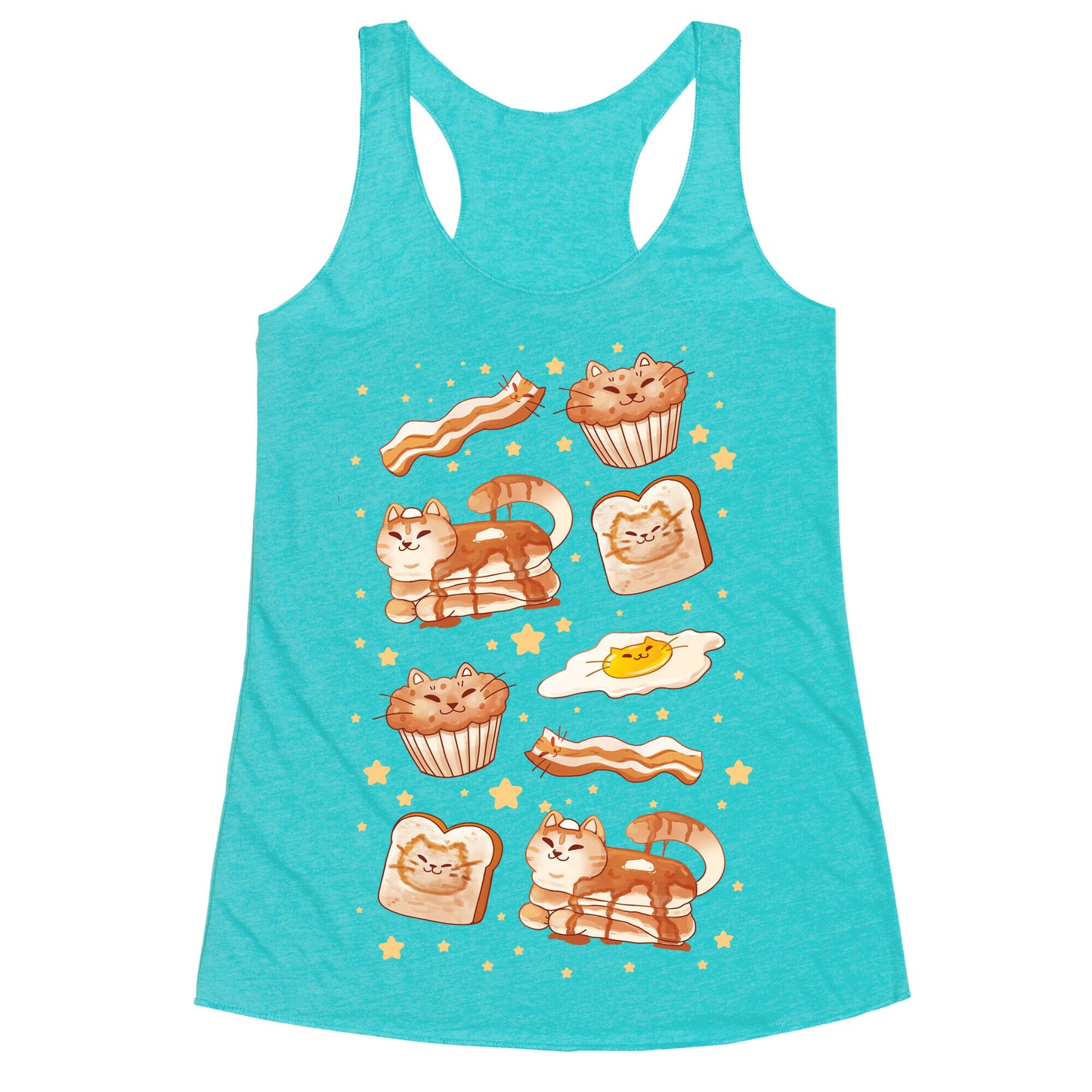 Breakfast Cats Racerback Tank