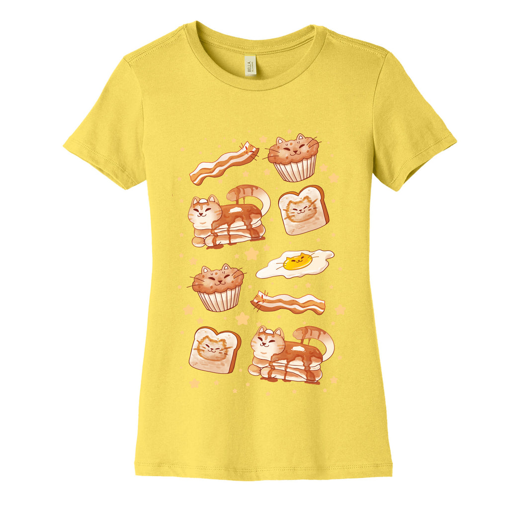 Breakfast Cats Women's Cotton Tee