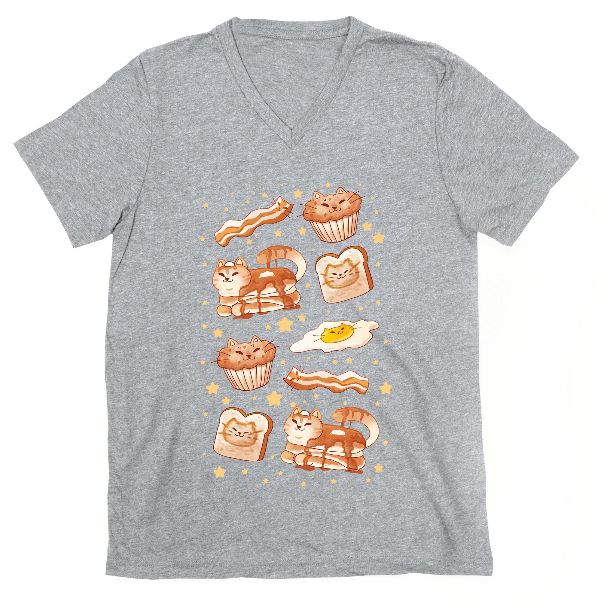 Breakfast Cats V-Neck