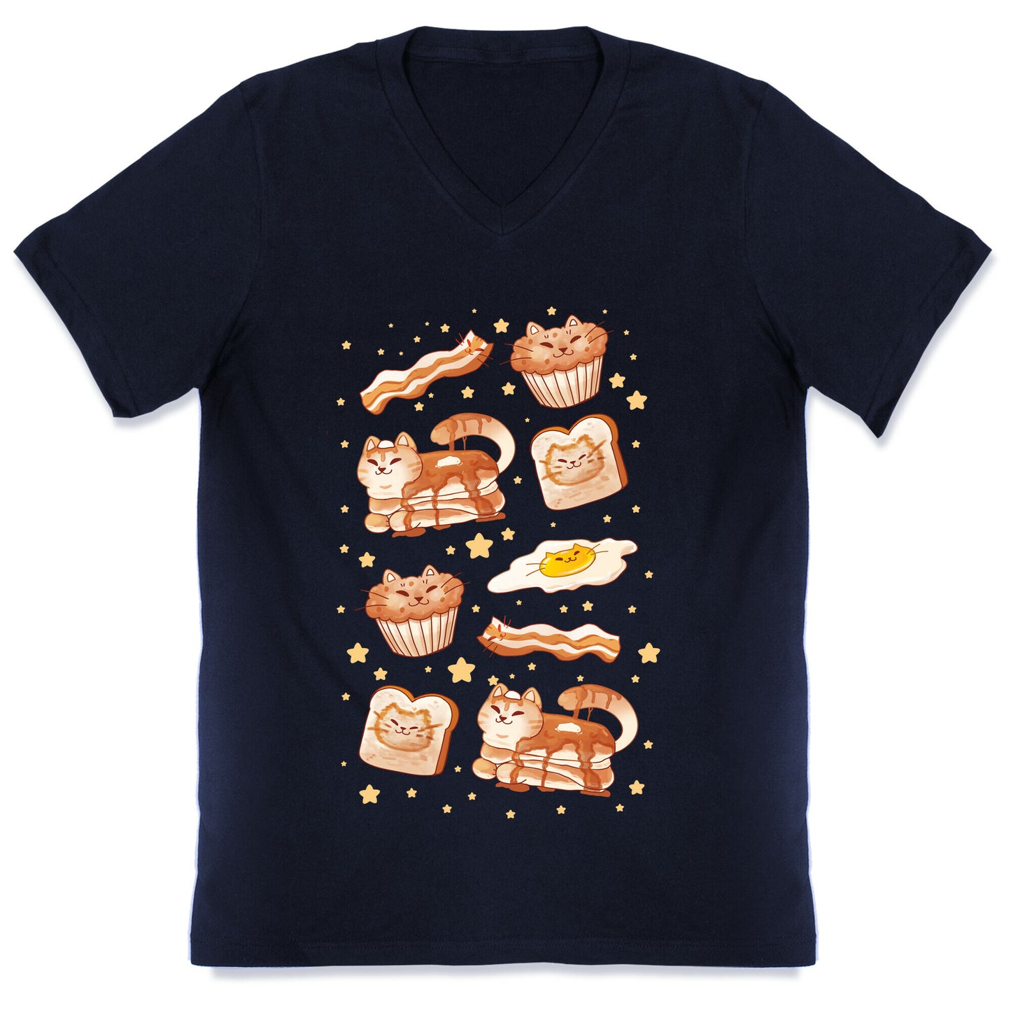 Breakfast Cats V-Neck