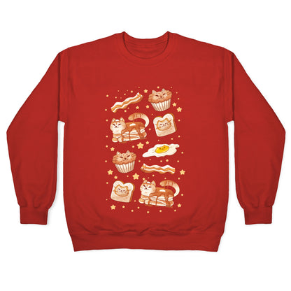 Breakfast Cats Crewneck Sweatshirt