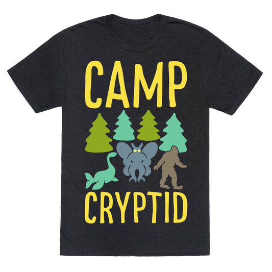 Camp Cryptid White Print Unisex Triblend Tee