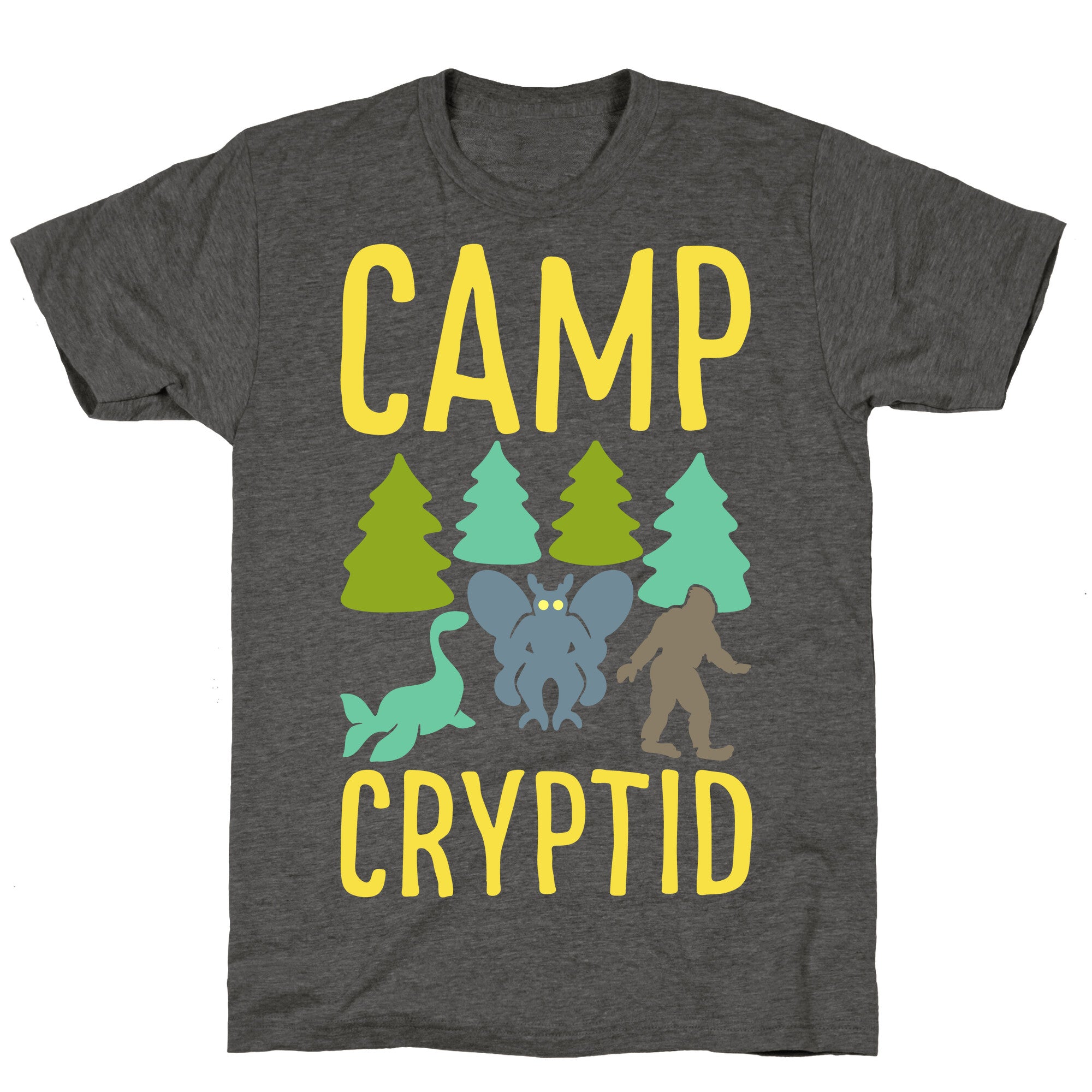 Camp Cryptid White Print Unisex Triblend Tee
