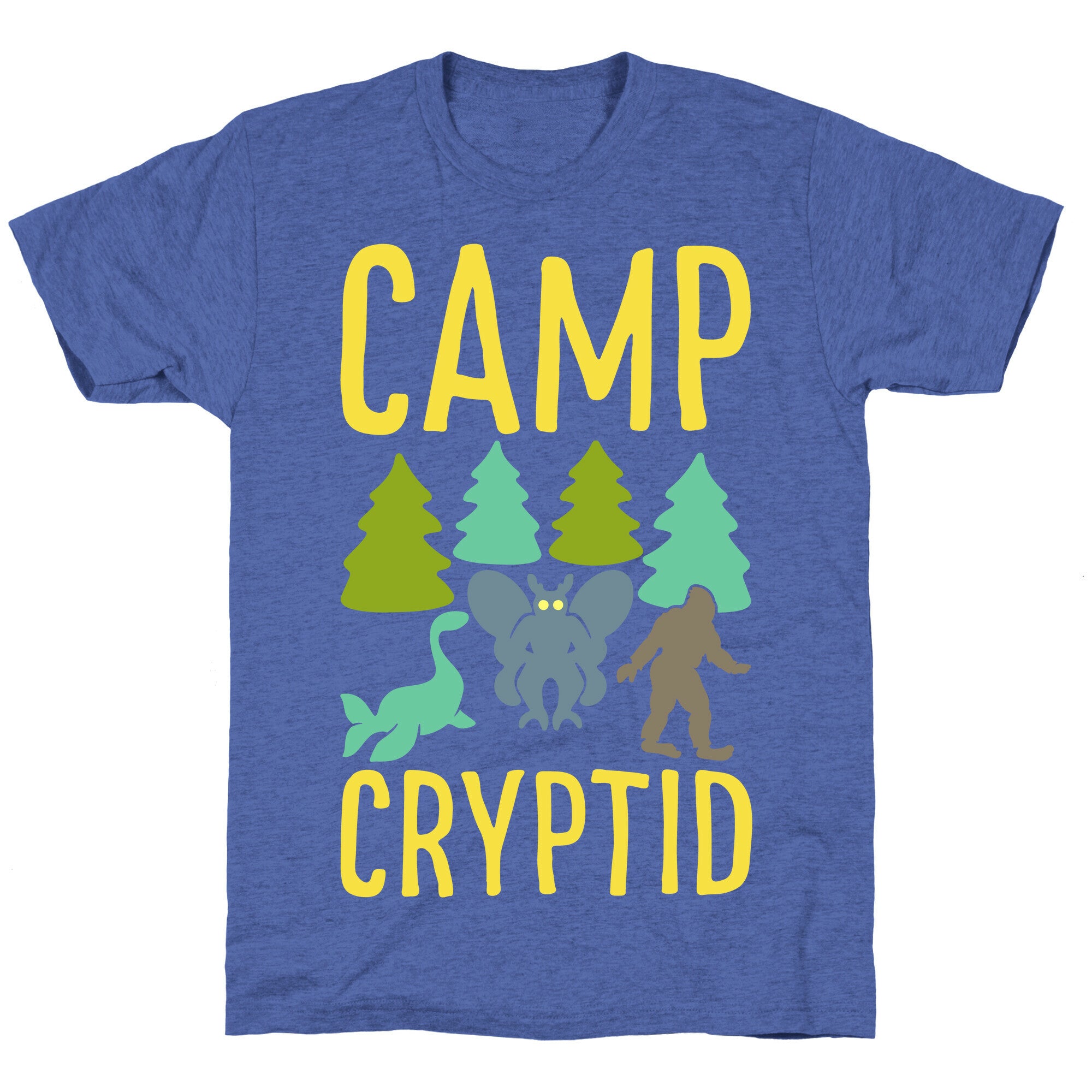 Camp Cryptid White Print Unisex Triblend Tee