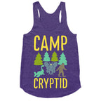 Camp Cryptid White Print Racerback Tank