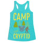 Camp Cryptid White Print Racerback Tank