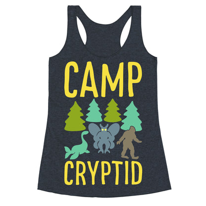 Camp Cryptid White Print Racerback Tank