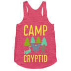 Camp Cryptid White Print Racerback Tank
