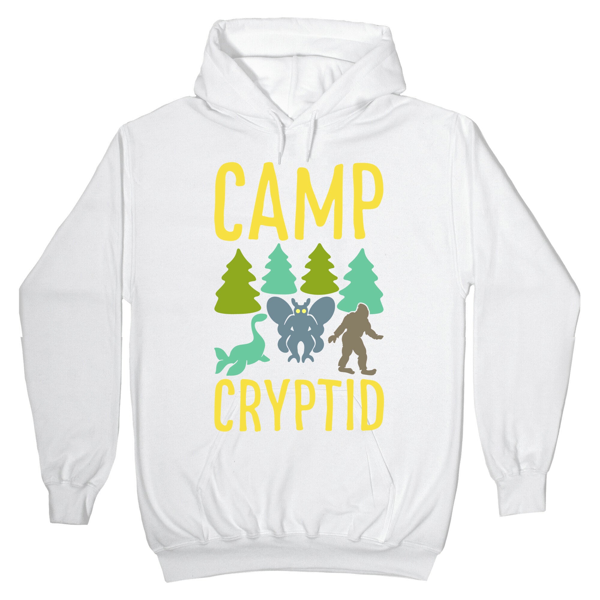 Camp Cryptid White Print Hoodie