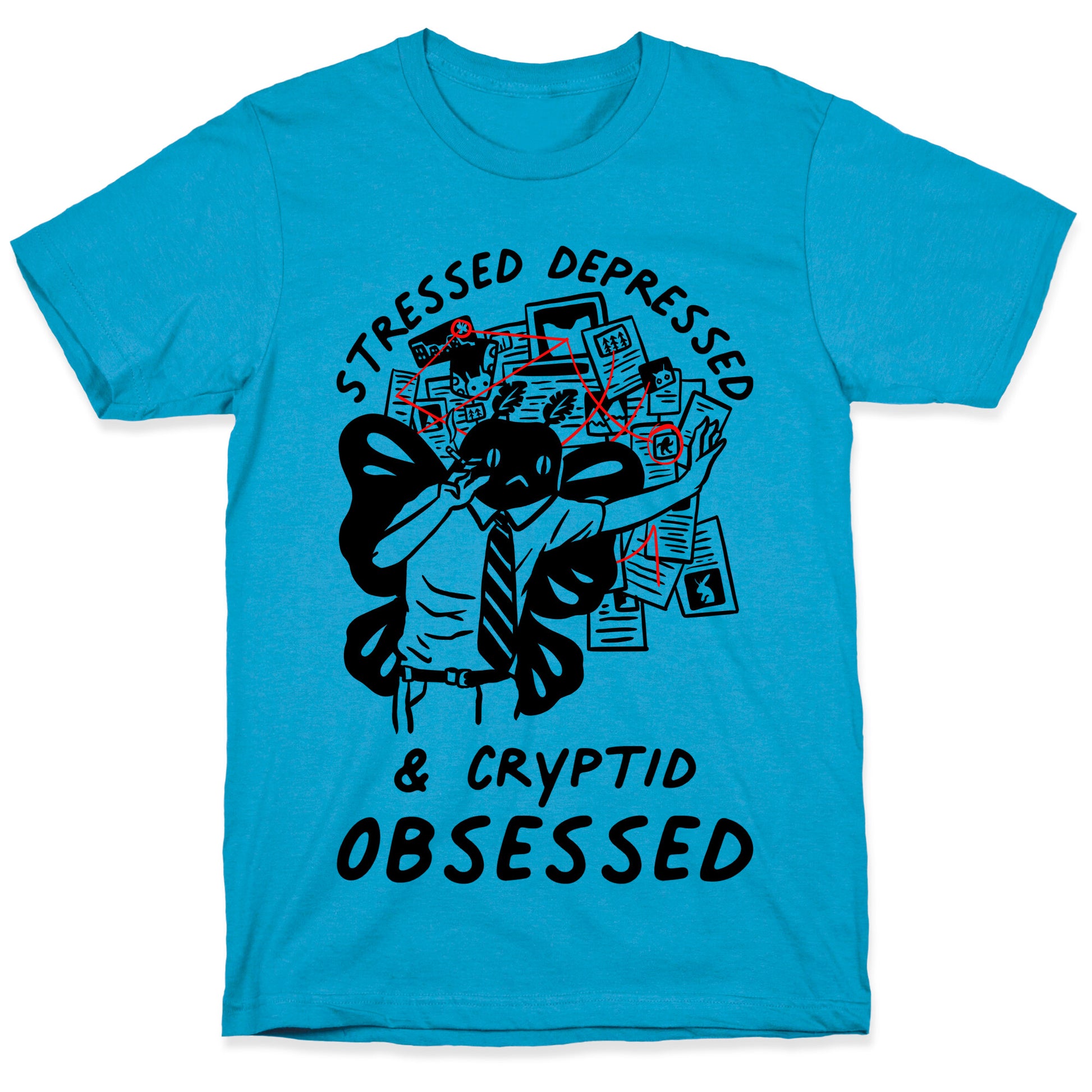 Stressed Depressed and Cryptid Obsessed  Unisex Triblend Tee