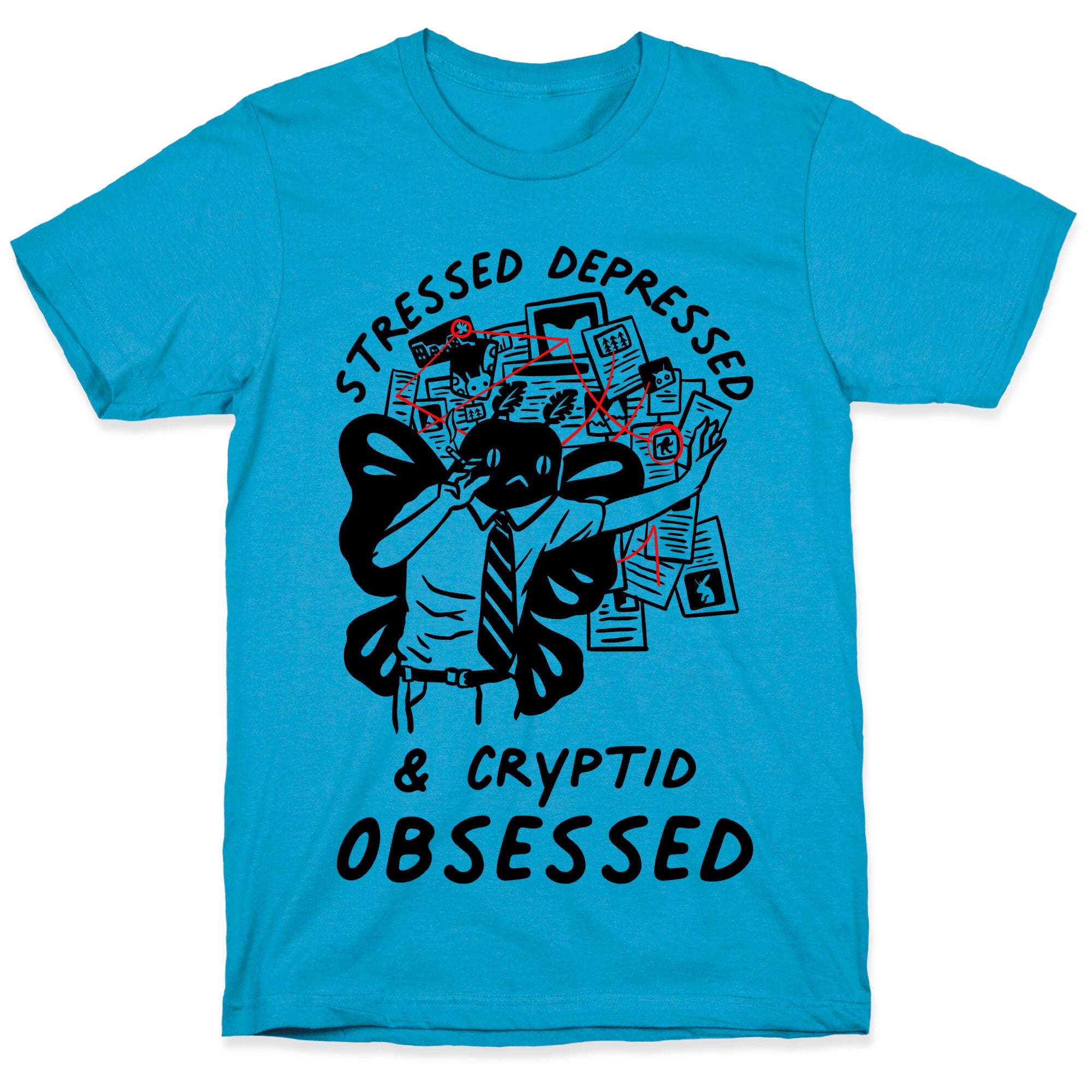 Stressed Depressed and Cryptid Obsessed  Unisex Triblend Tee