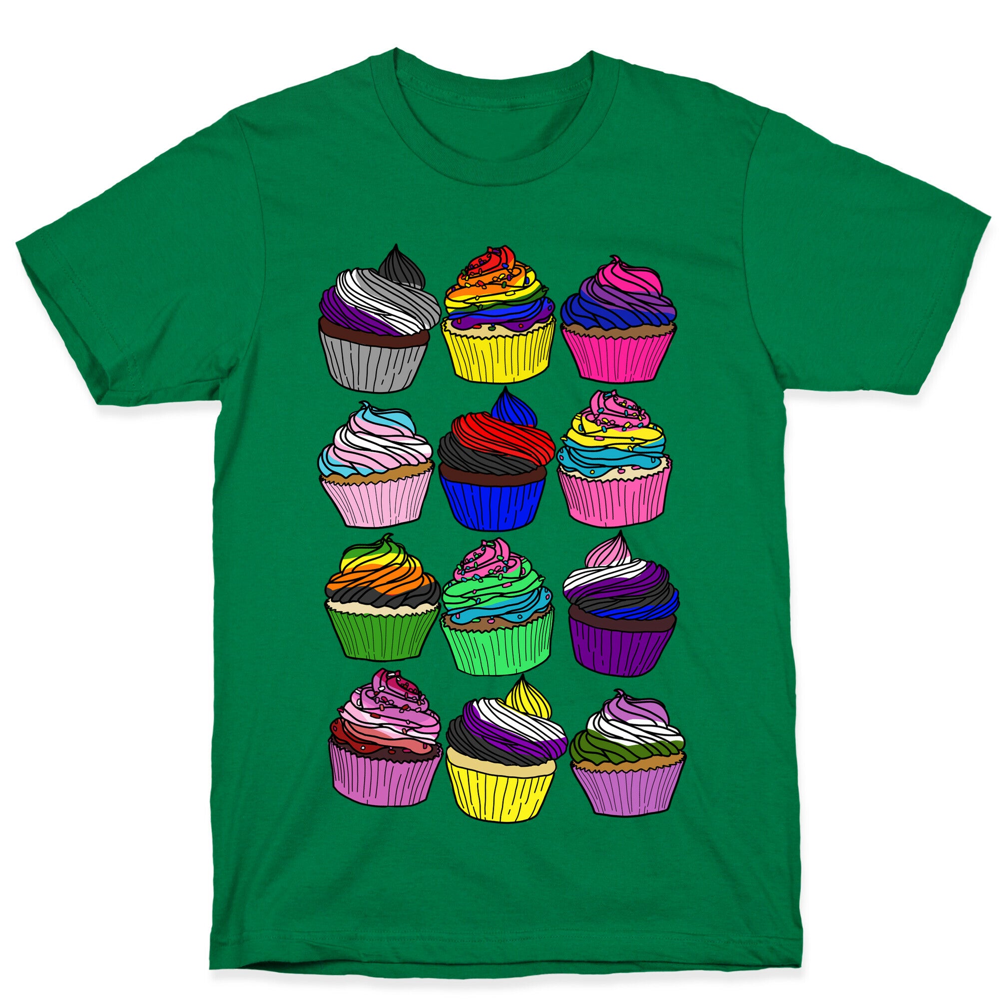 LGBTQ+ Cartoon Cupcakes T-Shirt