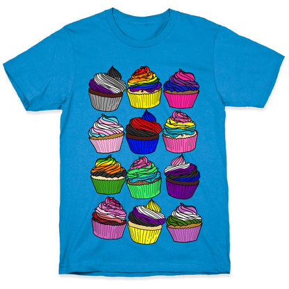 LGBTQ+ Cartoon Cupcakes T-Shirt