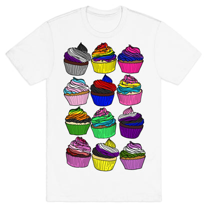 LGBTQ+ Cartoon Cupcakes T-Shirt