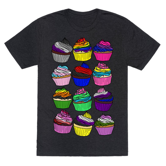 LGBTQ+ Cartoon Cupcakes Unisex Triblend Tee