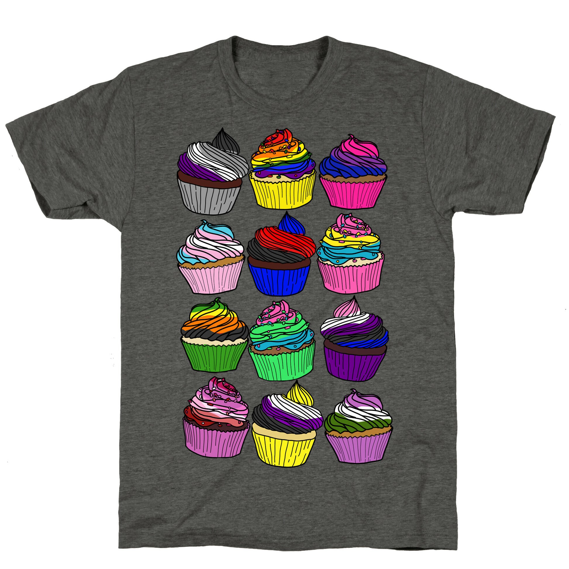 LGBTQ+ Cartoon Cupcakes Unisex Triblend Tee