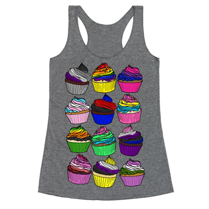 LGBTQ+ Cartoon Cupcakes Racerback Tank