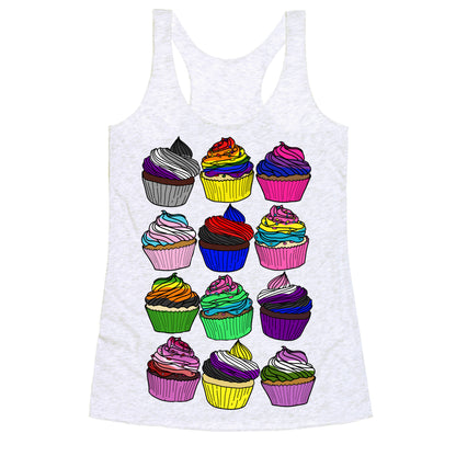 LGBTQ+ Cartoon Cupcakes Racerback Tank