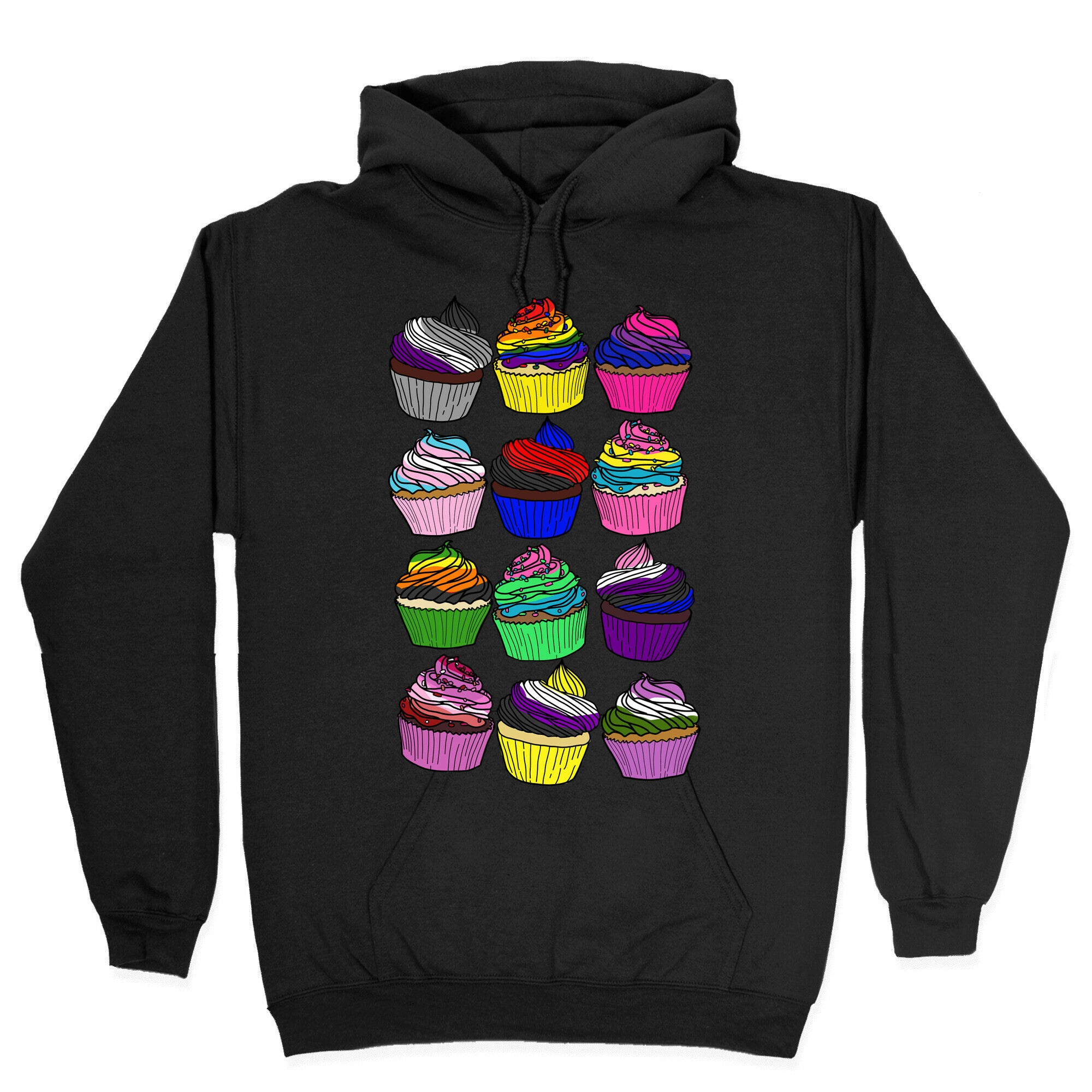 LGBTQ+ Cartoon Cupcakes Hoodie