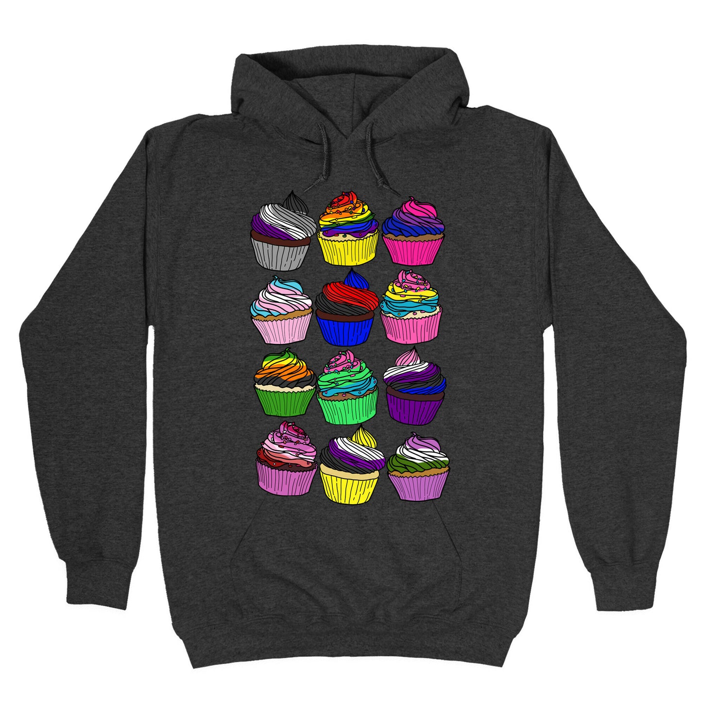 LGBTQ+ Cartoon Cupcakes Hoodie