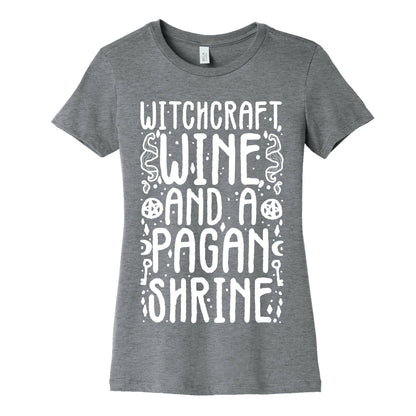 Witchcraft, Wine, and a Pagan Shrine Women's Cotton Tee