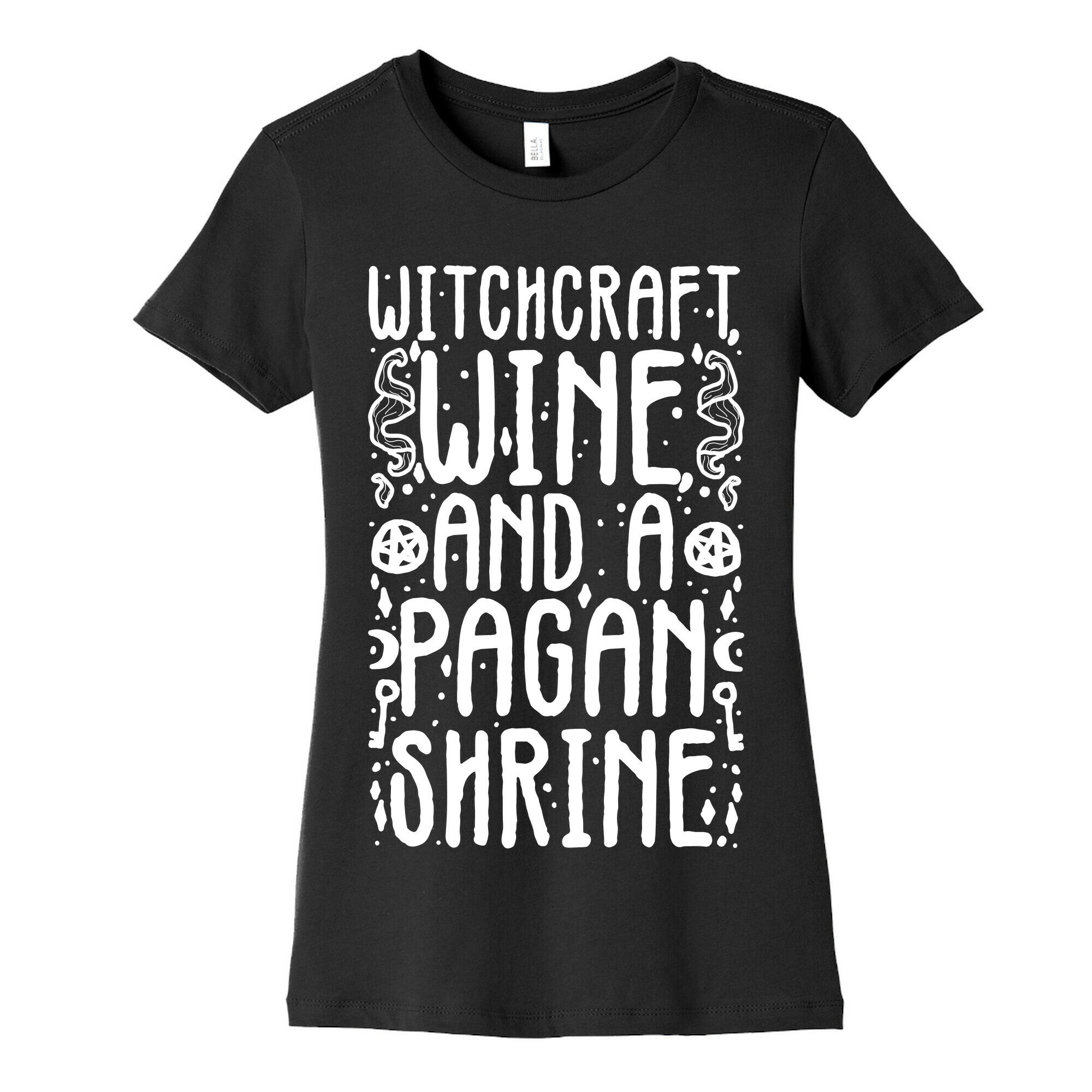 Witchcraft, Wine, and a Pagan Shrine Women's Cotton Tee