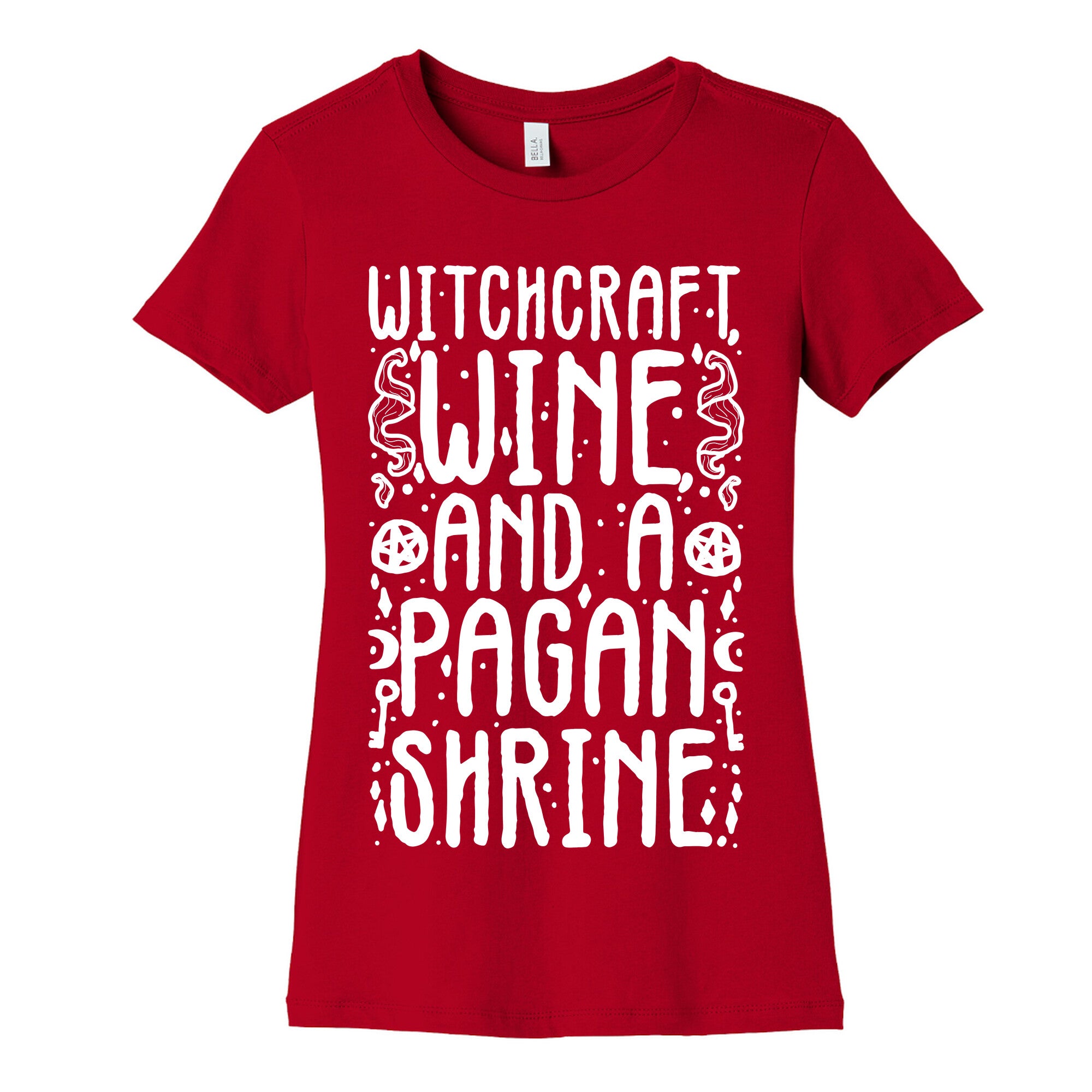 Witchcraft, Wine, and a Pagan Shrine Women's Cotton Tee