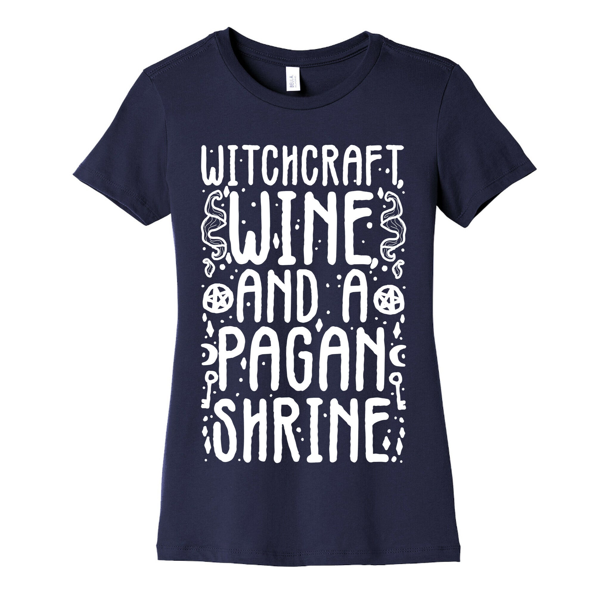 Witchcraft, Wine, and a Pagan Shrine Women's Cotton Tee