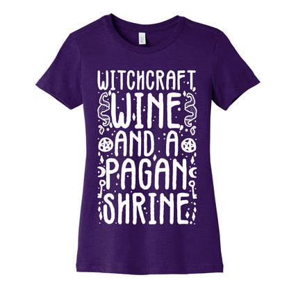 Witchcraft, Wine, and a Pagan Shrine Women's Cotton Tee