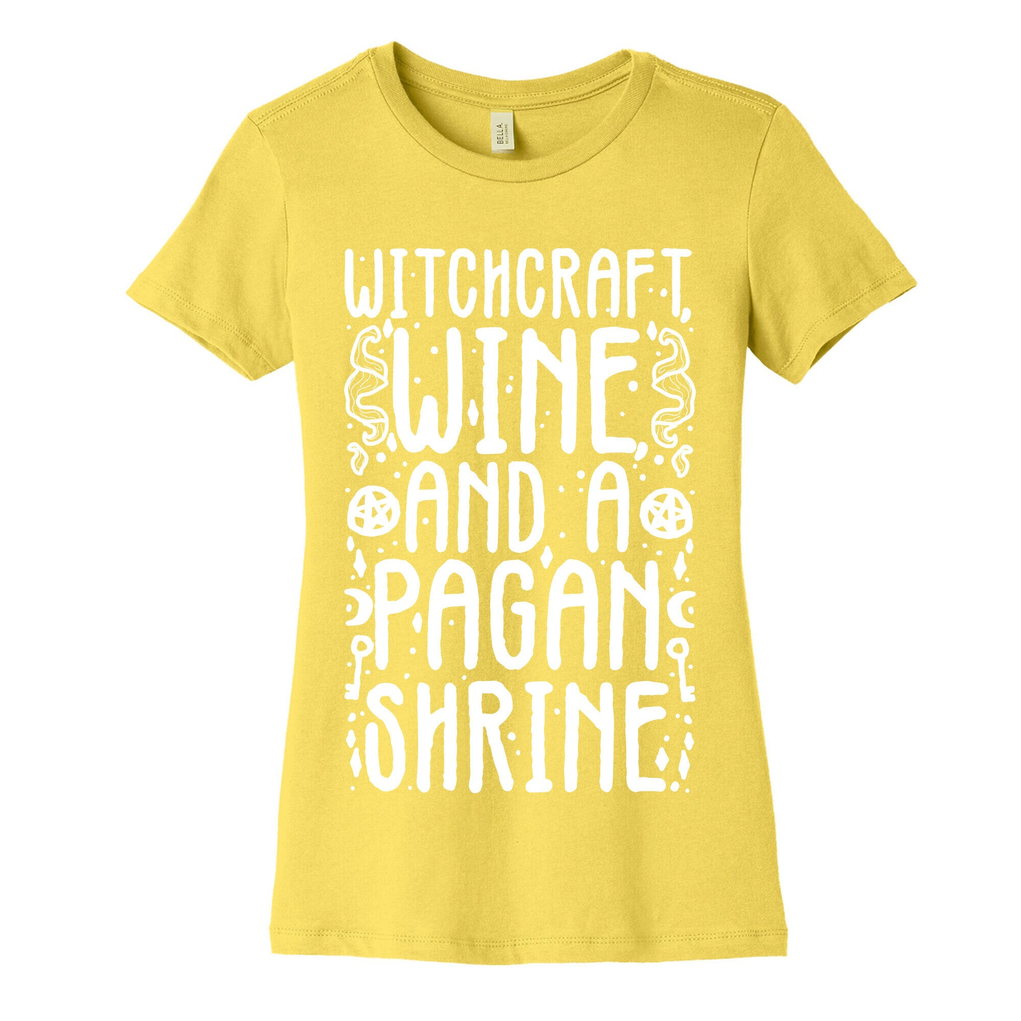 Witchcraft, Wine, and a Pagan Shrine Women's Cotton Tee