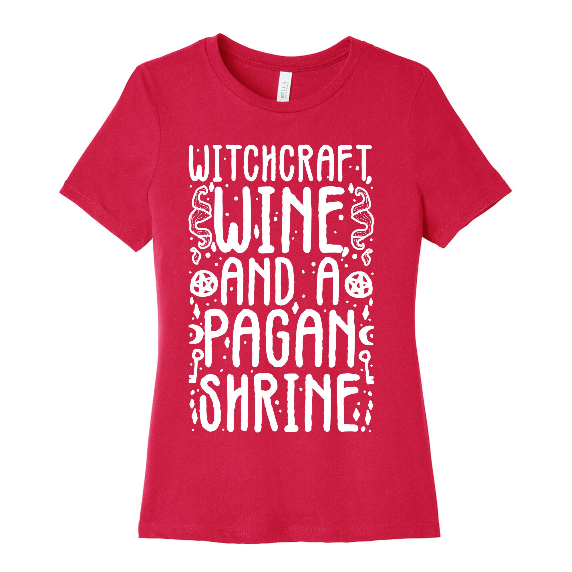 Witchcraft, Wine, and a Pagan Shrine Women's Cotton Tee