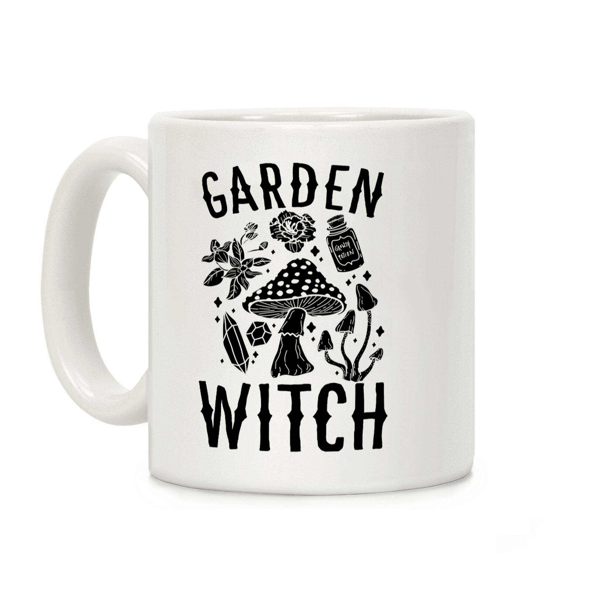 Garden Witch BLACK AND WHITE Coffee Mug